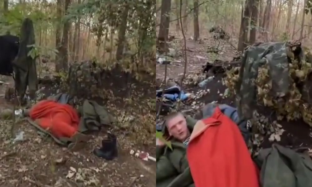 Soldados russo dorme na floresta e é acordado com ucraniano apontando arma para sua cara; assista