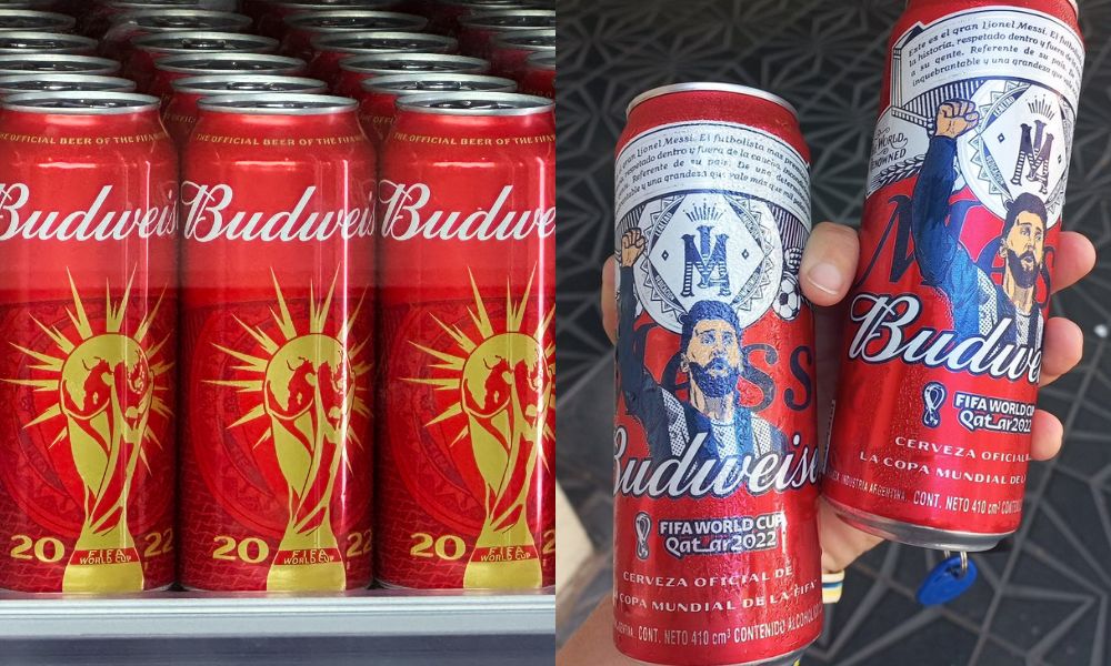 Budweiser entrega cervejas da Copa à Argentina e personaliza embalagem com rosto de Messi