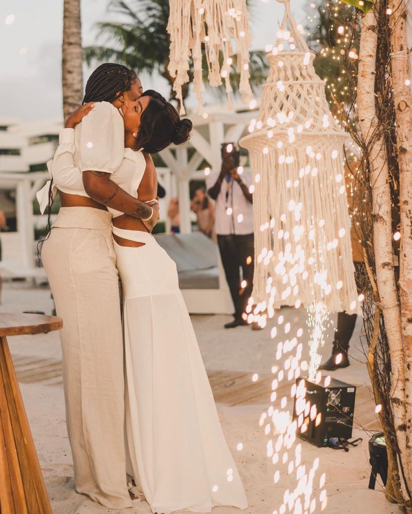 Ludmilla e Brunna Gonçalves se casam novamente no Caribe: ‘Viva o amor’