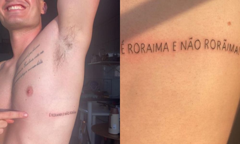 Australiano tatua nome de Estado brasileiro na costela para ensinar pronúncia: ‘É Roraima e não Rorãima’