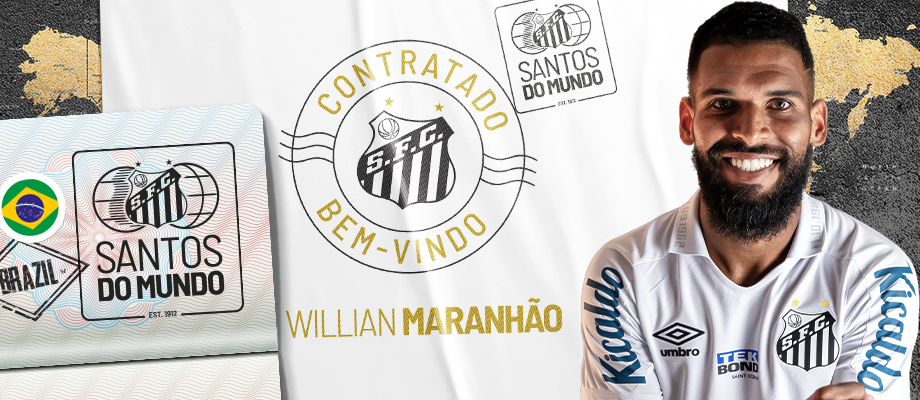 Santos anuncia contratação de meio-campista Willian Maranhão