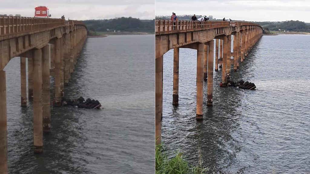 Motorista morre após carreta cair de ponte que liga São Paulo ao Paraná